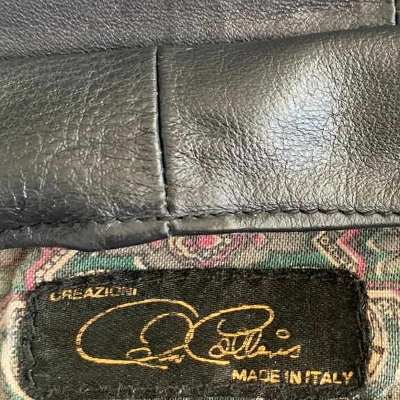 Vintage Creazioni Italy Large Black Genuine Leather Bag - Picture 11 of 14